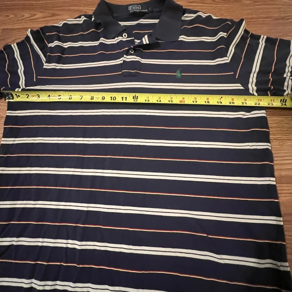 Polo Ralph Lauren Shirt Short Sleeve Navy White Stripe Green Pony Men’s large